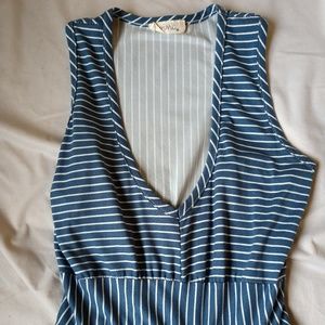 Stripped navy blue and white Maxi dress